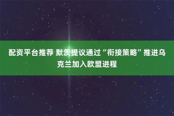 配资平台推荐 默茨提议通过“衔接策略”推进乌克兰加入欧盟进程